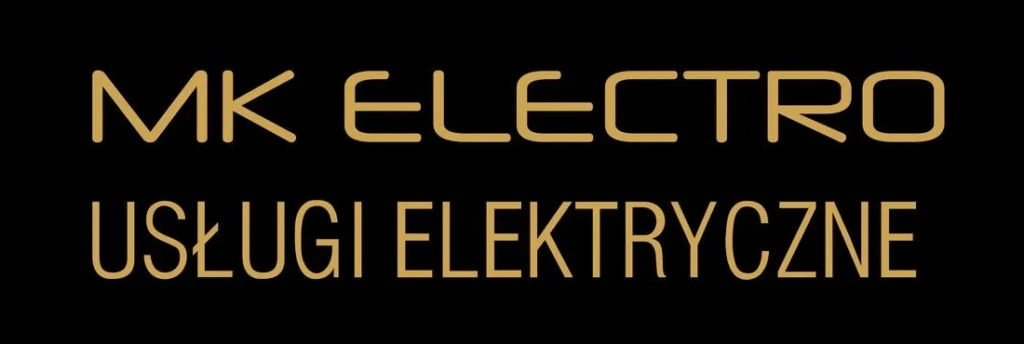 logo mkelectro napis na czarnym tle